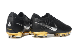Chuteira Nike Tiempo Preta e Dourada Campo
