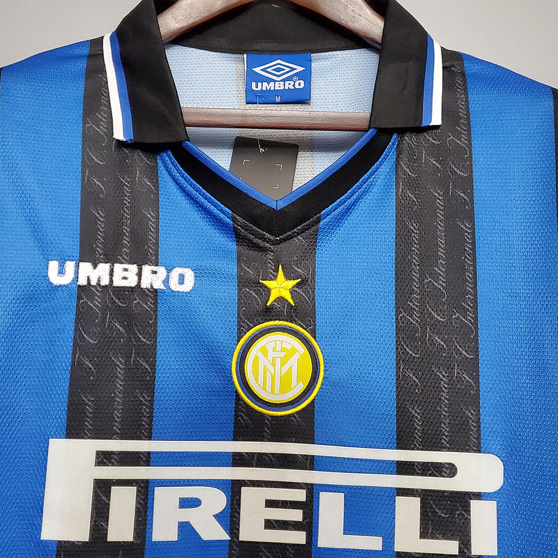 Camisa Inter de Milão Retrô 1997/1998 - Azul e Preta