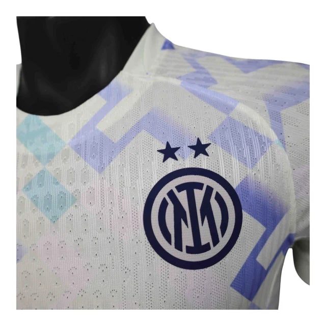 Camisa Inter de Milão II 25/26 - Jogador Nike Masculina - Branca com detalhes em azul e verde