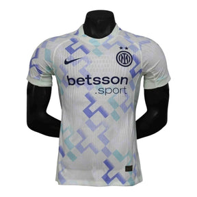 Camisa Inter de Milão II 25/26 - Jogador Nike Masculina - Branca com detalhes em azul e verde