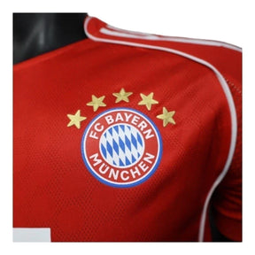 Camisa Bayern de Munique I 25/26 - Jogador Adidas Masculina - Vermelha com detalhes em branco