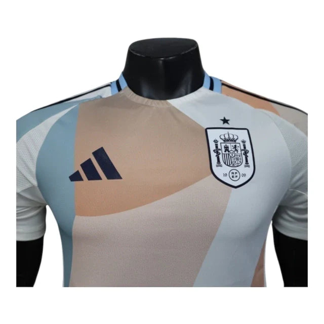 Camisa Seleção Espanha Eurocopa II 25/26 - Jogador Adidas Masculina - Branca com detalhes em rosa e azul